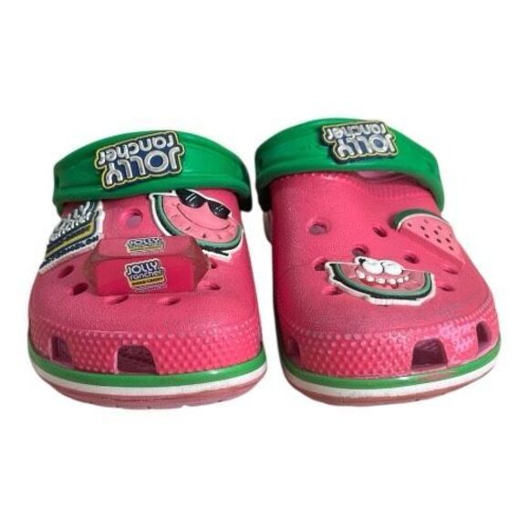Crocs Jolly Rancher Classic Clog Size C9 Kids Pink Green Watermelon Classic - Picture 3 of 11